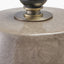 Visage Grey Face Design Tall Stoneware Table Lamp Base with Henry 45cm White Handloom Cylinder Lampshade