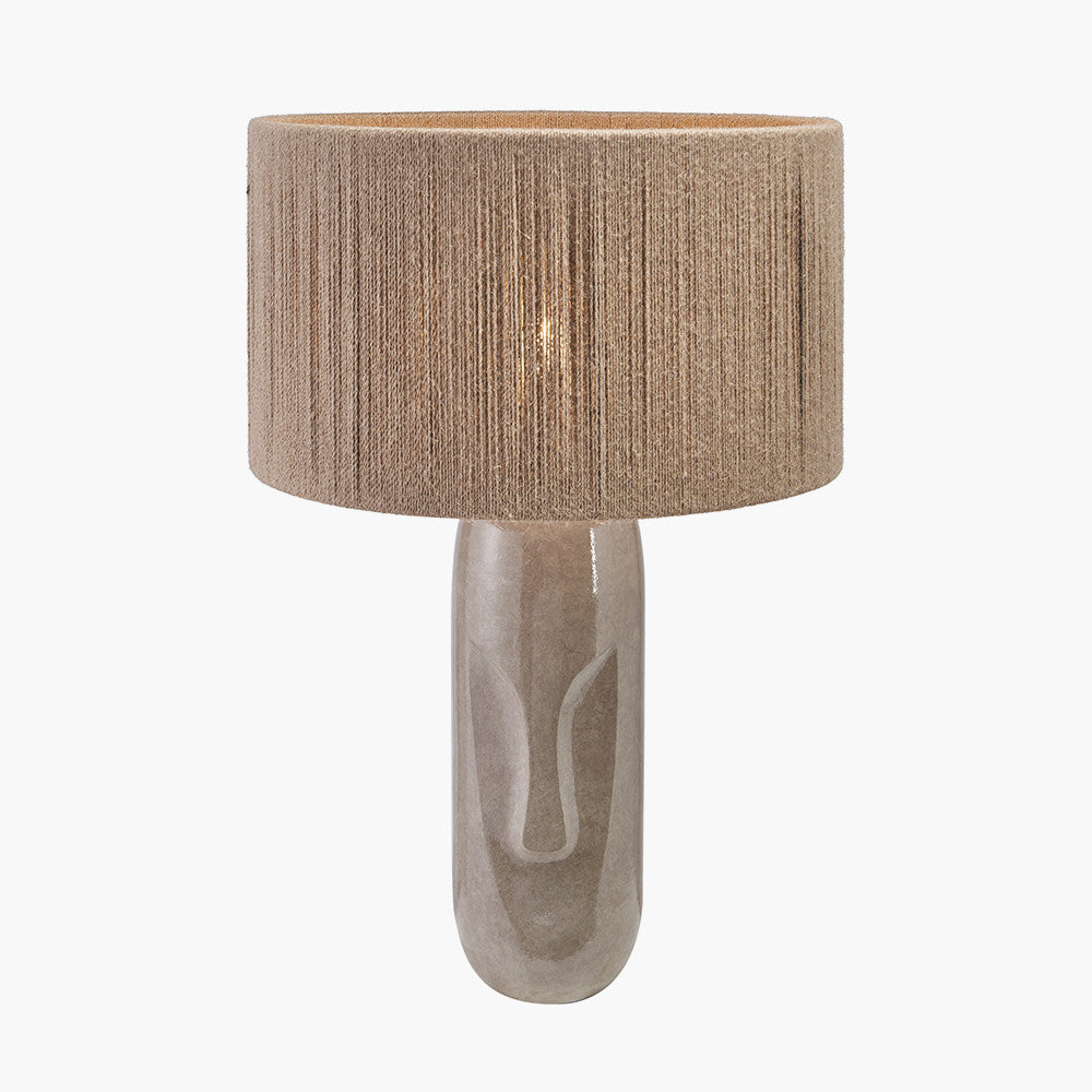 Visage Grey Face Design Tall Stoneware Table Lamp