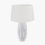Visage White Face Design Small Stoneware Table Lamp Base with Winston 35cm White Handloom Tapered Lampshade