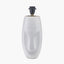 Visage White Face Design Small Stoneware Table Lamp Base with Henry 35cm Tobacco Handloom Cylinder Lampshade