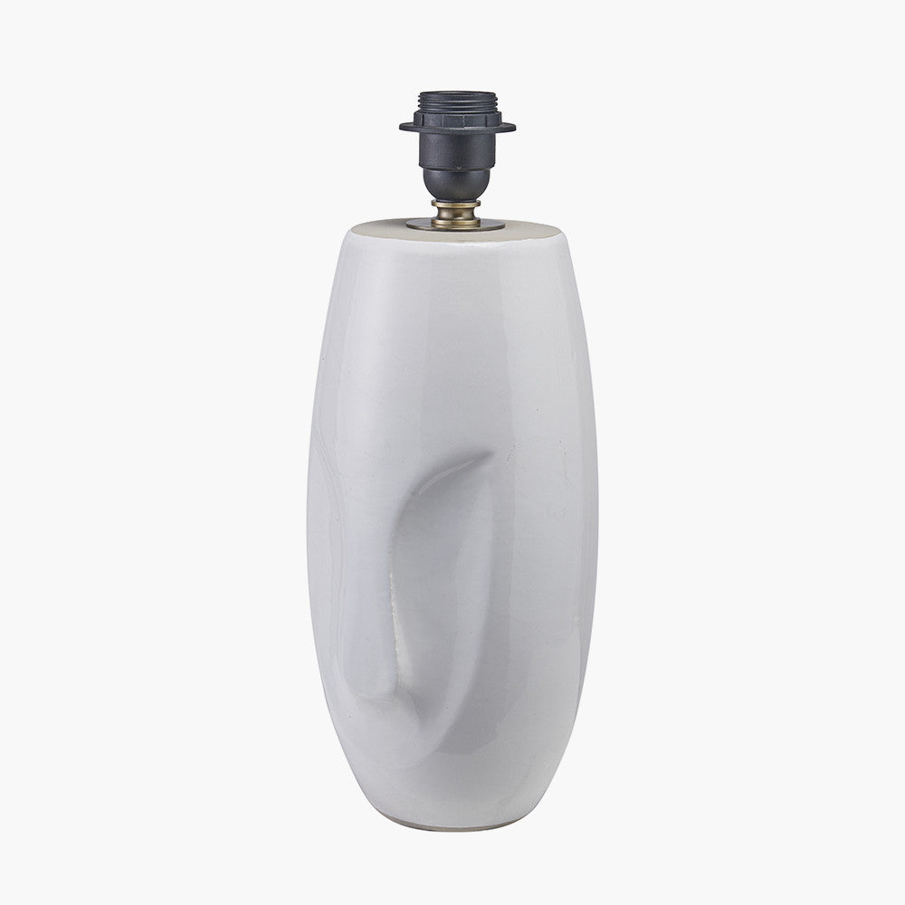 Visage White Face Design Small Stoneware Table Lamp