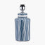 Samara Blue and White Aztec Pattern Ceramic Table Lamp Base with Winston 35cm White Handloom Tapered Lampshade