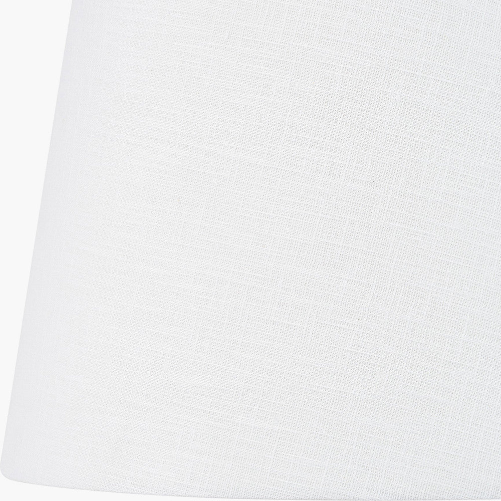 Samara Blue and White Aztec Pattern Ceramic Table Lamp Base with Winston 35cm White Handloom Tapered Lampshade