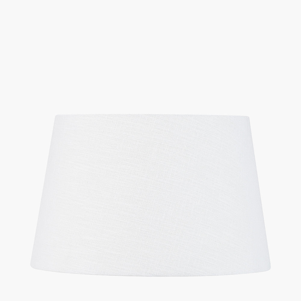 Samara Blue and White Aztec Pattern Ceramic Table Lamp Base with Winston 35cm White Handloom Tapered Lampshade