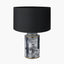 Fenella Black and White Photographic Design Table Lamp Base with Harry 35cm Black Cotton Mix Cylinder Lampshade