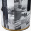 Fenella Black and White Photographic Design Table Lamp Base with Harry 35cm Black Cotton Mix Cylinder Lampshade