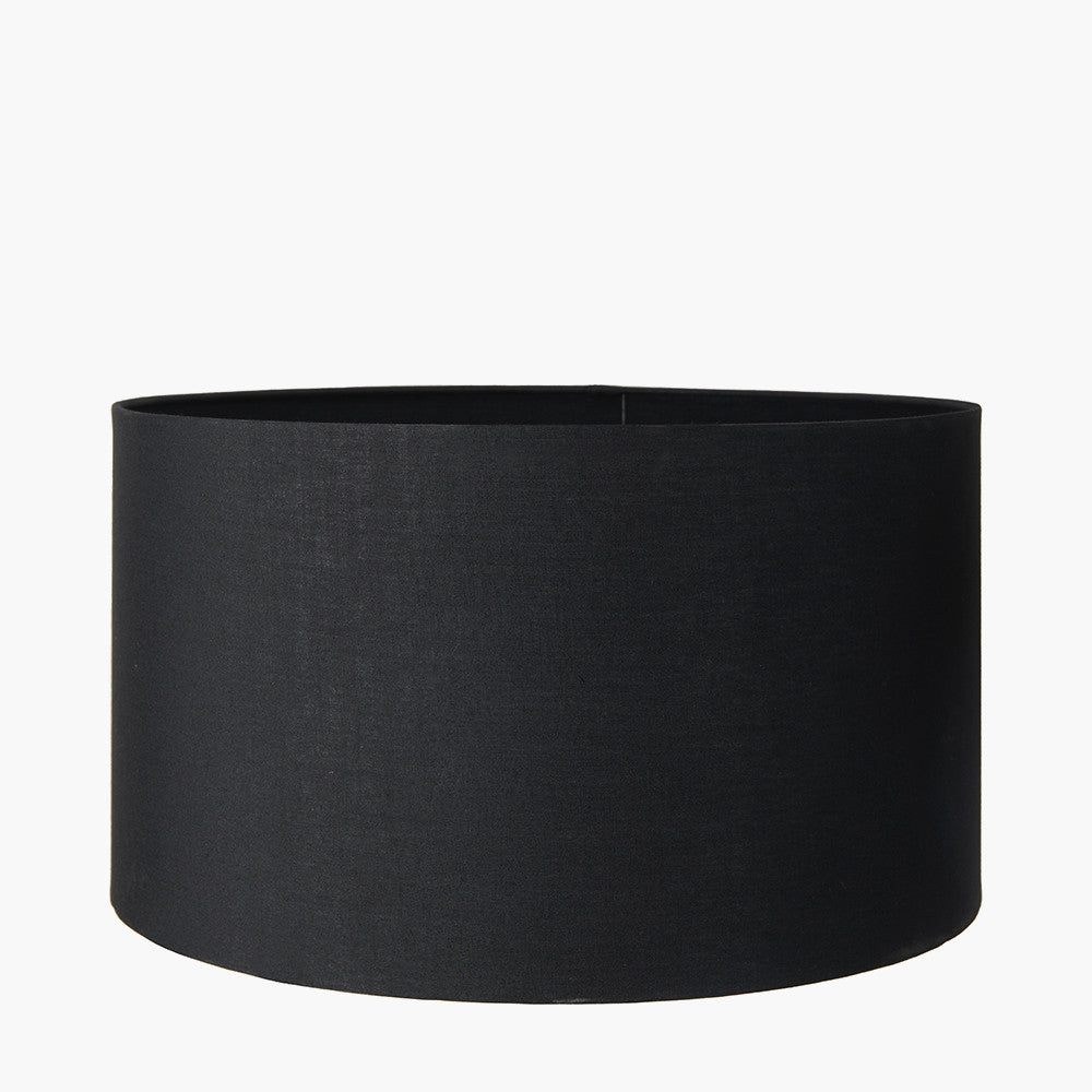 Fenella Black and White Photographic Design Table Lamp Base with Harry 35cm Black Cotton Mix Cylinder Lampshade