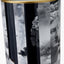 Fenella Black and White Photographic Design Table Lamp Base with Harry 35cm Steel Grey Cotton Mix Cylinder Lampshade
