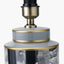 Fenella Black and White Photographic Design Table Lamp Base with Henry 35cm White Handloom Cylinder Lampshade