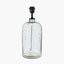 Ophelia Grey Bubble Glass Table Lamp Base with Edward 40cm Natural Linen Cylinder Lampshade