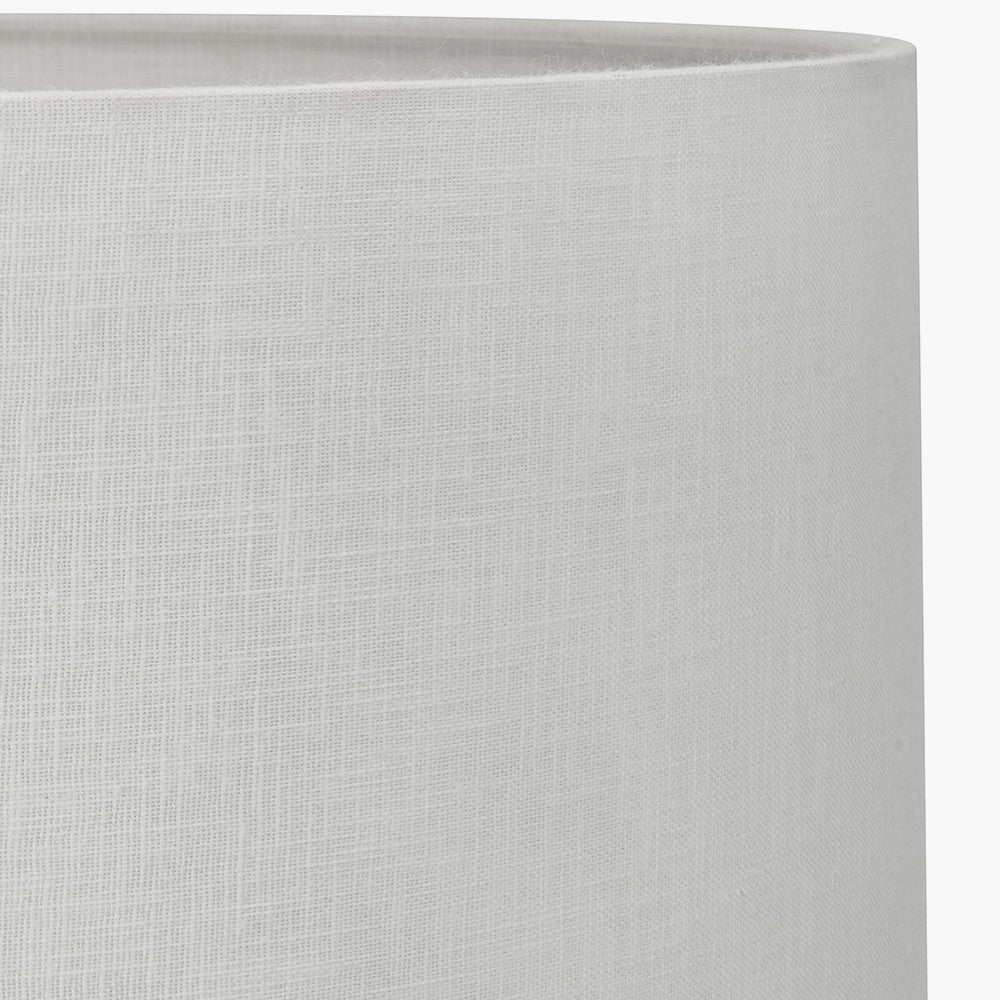 Paihia White Wash Wood Textured Short Table Lamp Base with Lino 30cm White Self Lined Linen Cylinder Lampshade