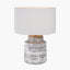 Paihia White Wash Wood Textured Short Table Lamp