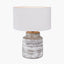 Paihia White Wash Wood Textured Short Table Lamp