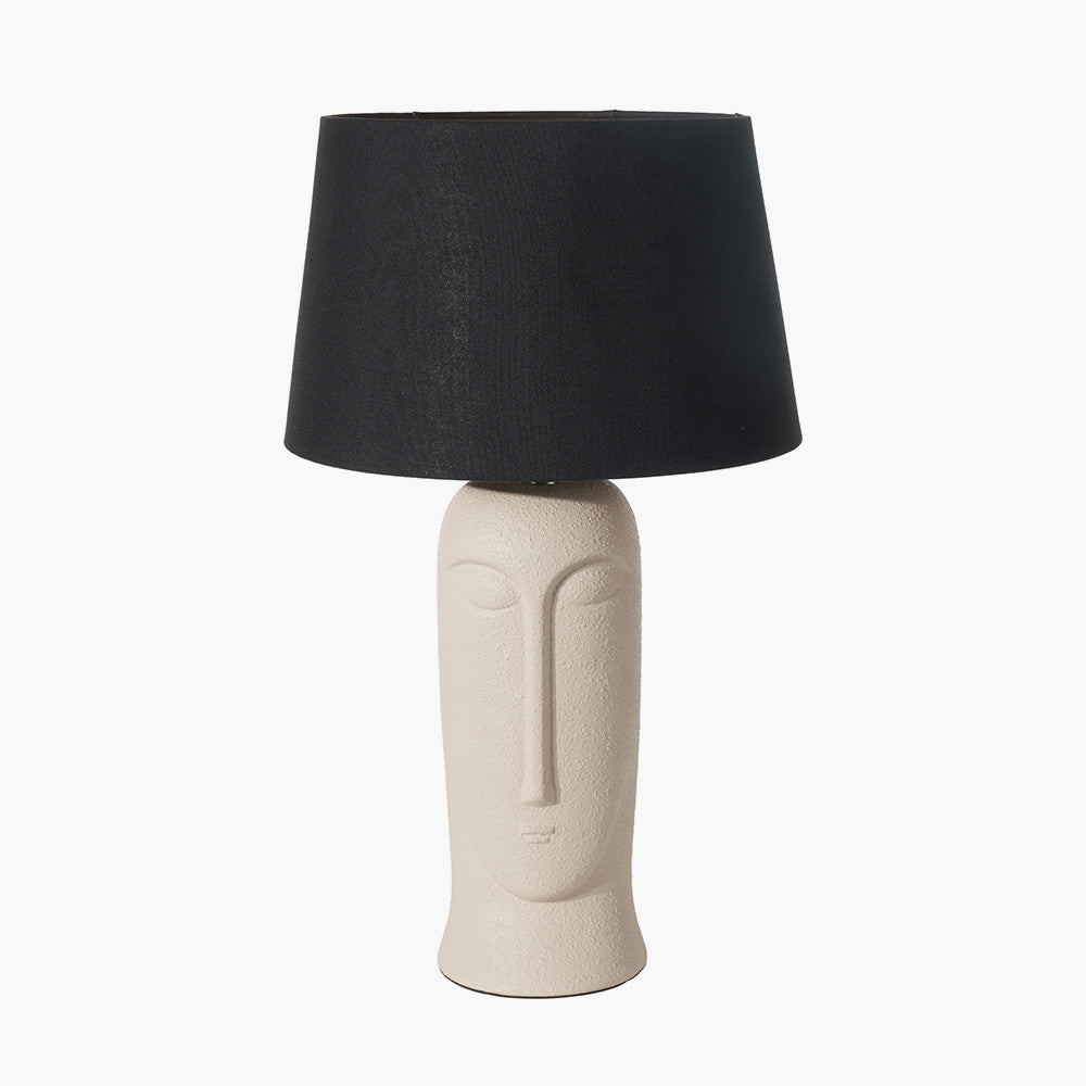 Rushmore Cream Texture Ceramic Table Lamp With Face Detail
