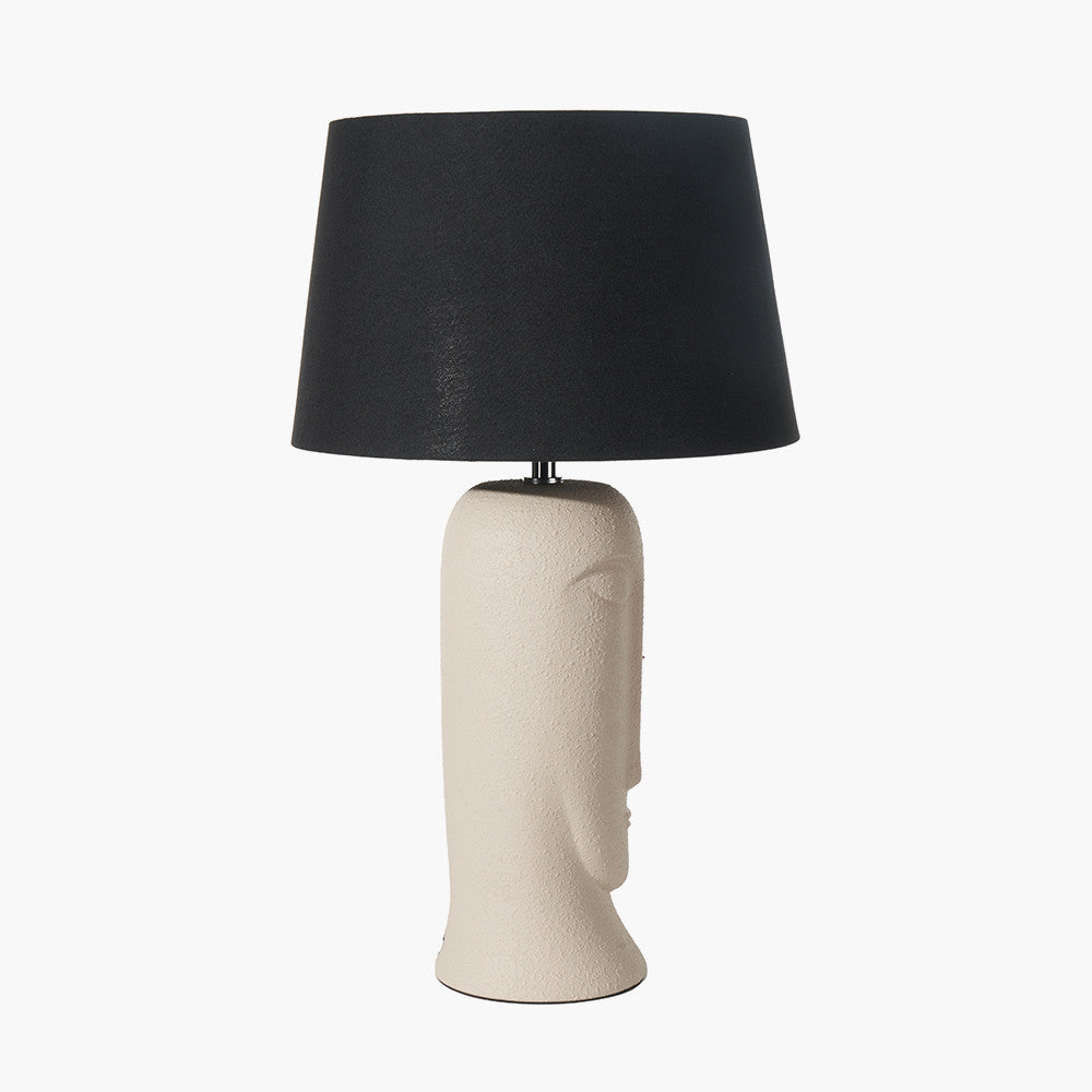 Rushmore Cream Texture Ceramic Table Lamp With Face Detail