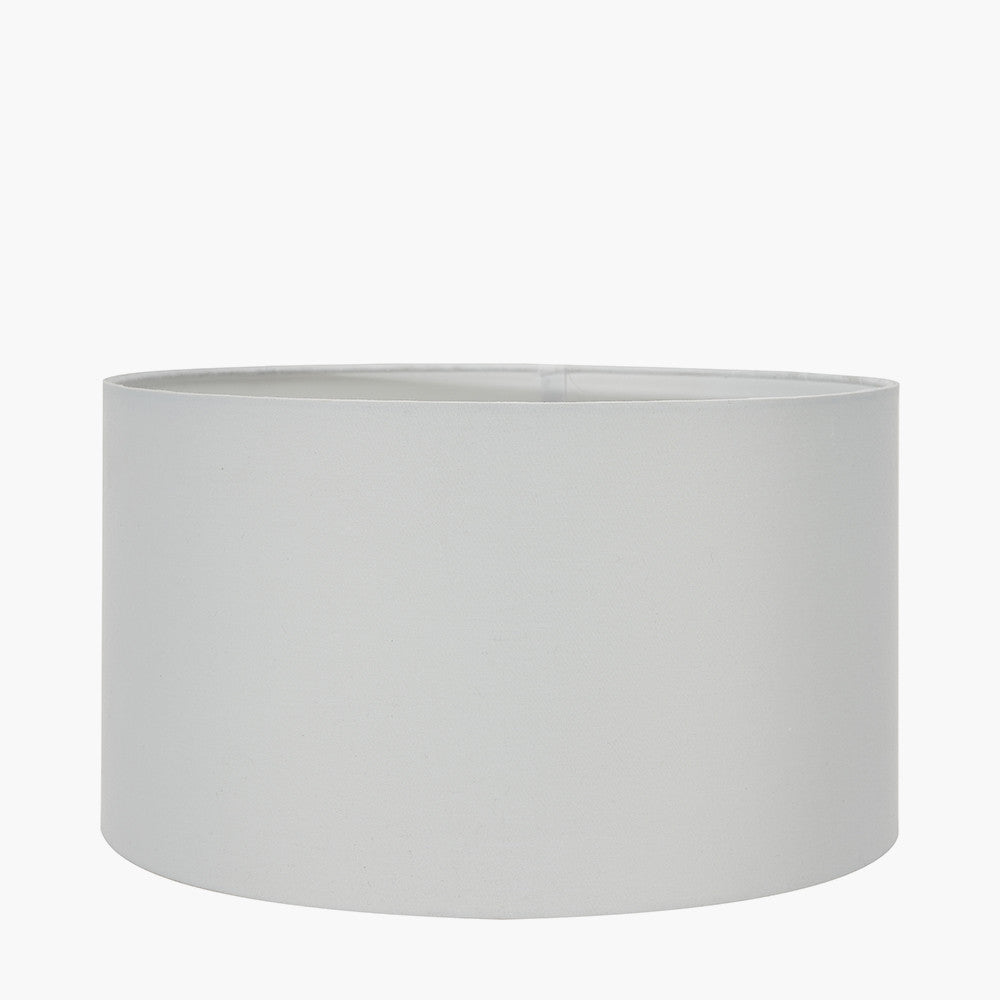 Westwood Clear Glass and Black Metal Table Lamp Base with Harry 35cm Ivory Cotton Mix Cylinder Lampshade