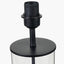 Westwood Clear Glass and Black Metal Table Lamp Base with Harry 35cm Sage Cotton Mix Cylinder Lampshade