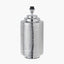 Zuri Large Shiny Silver Metal Pot Table Lamp Base with Henry 45cm Taupe Handloom Cylinder Lampshade