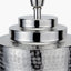 Zuri Large Shiny Silver Metal Pot Table Lamp Base with Henry 45cm Tobacco Handloom Cylinder Lampshade