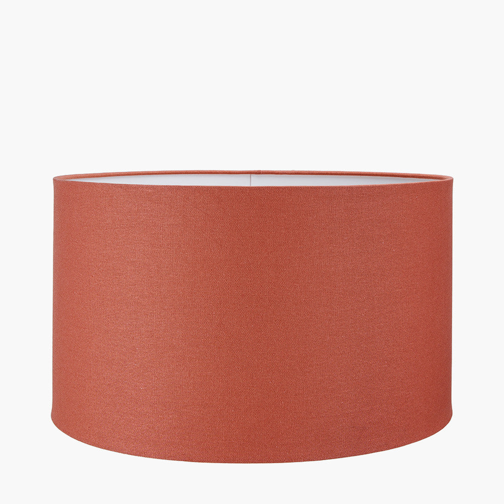 Zuri Large Shiny Silver Metal Pot Table Lamp Base with Henry 45cm Tobacco Handloom Cylinder Lampshade