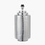 Zuri Large Shiny Silver Metal Pot Table Lamp Base with Henry 45cm White Handloom Cylinder Lampshade