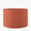 Zuri Large Shiny Silver Metal Pot Table Lamp Base with Lino 45cm Cinnamon Self Lined Linen Cylinder Lampshade