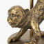 Vervet Antique Brass Metal Monkey Table Lamp Base with Lino 30cm Black Self Lined Linen Cylinder Lampshade