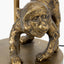 Vervet Antique Brass Metal Monkey Table Lamp Base with Lino 30cm Black Self Lined Linen Cylinder Lampshade
