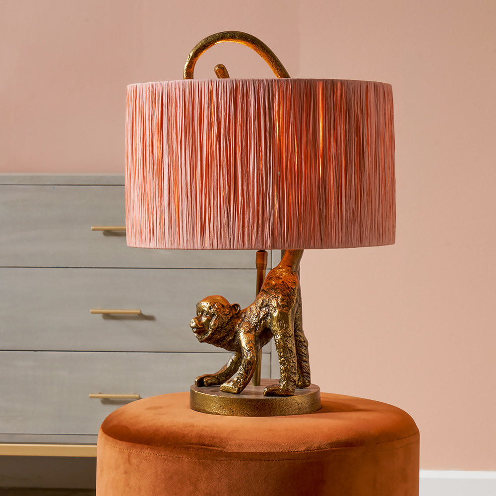 Vervet Antique Brass Metal Monkey Table Lamp