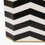 Oskar Black and White Chevron Hand Painted Metal Table Lamp Base with Stellan 40cm Black Slubbed Silk Mix Gold Lined Cylinder Lampshade
