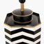 Oskar Black and White Chevron Hand Painted Metal Table Lamp
