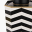 Oskar Black and White Chevron Hand Painted Metal Table Lamp