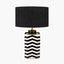 Oskar Black and White Chevron Hand Painted Metal Table Lamp