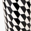Victor Black and White Geometric Hand Painted Metal Table Lamp Base with Stellan 35cm Black Slubbed Silk Mix Gold Lined Cylinder Lampshade