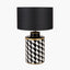 Victor Black and White Geometric Hand Painted Metal Table Lamp