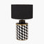 Victor Black and White Geometric Hand Painted Metal Table Lamp