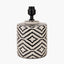 Chirala Black and White Ikat Ceramic Table Lamp Base with Bow 35cm Raspberry Velvet Cylinder Lampshade