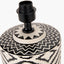 Chirala Black and White Ikat Ceramic Table Lamp Base with Lino 35cm White Self Lined Linen Cylinder Lampshade