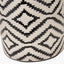 Chirala Black and White Ikat Ceramic Table Lamp Base with Lino 35cm White Self Lined Linen Cylinder Lampshade