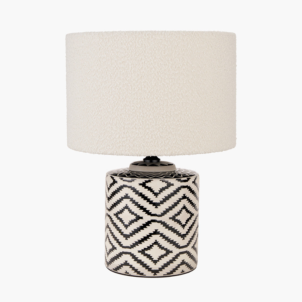 Chirala Black and White Ikat Ceramic Table Lamp Base