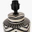 Chirala Black and White Tall Ikat Ceramic Table Lamp Base with Bow 40cm Forest Green Velvet Cylinder Lampshade