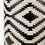 Chirala Black and White Tall Ikat Ceramic Table Lamp Base with Lino 40cm White Self Lined Linen Cylinder Lampshade
