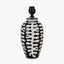 Elkorn Black and White Tall Coral Ceramic Table Lamp Base with Bow 35cm Black Velvet Cylinder Lampshade