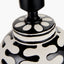Elkorn Black and White Tall Coral Ceramic Table Lamp Base with Bow 35cm Black Velvet Cylinder Lampshade