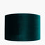 Elkorn Black and White Tall Coral Ceramic Table Lamp Base with Bow 35cm Forest Green Velvet Cylinder Lampshade