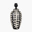 Elkorn Black and White Tall Coral Ceramic Table Lamp Base with Rouen 35cm White Boucle Cylinder Lampshade