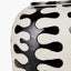 Elkorn Black and White Tall Coral Ceramic Table Lamp Base with Rouen 35cm White Boucle Cylinder Lampshade