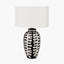 Elkorn Black and White Tall Coral Ceramic Table Lamp Base