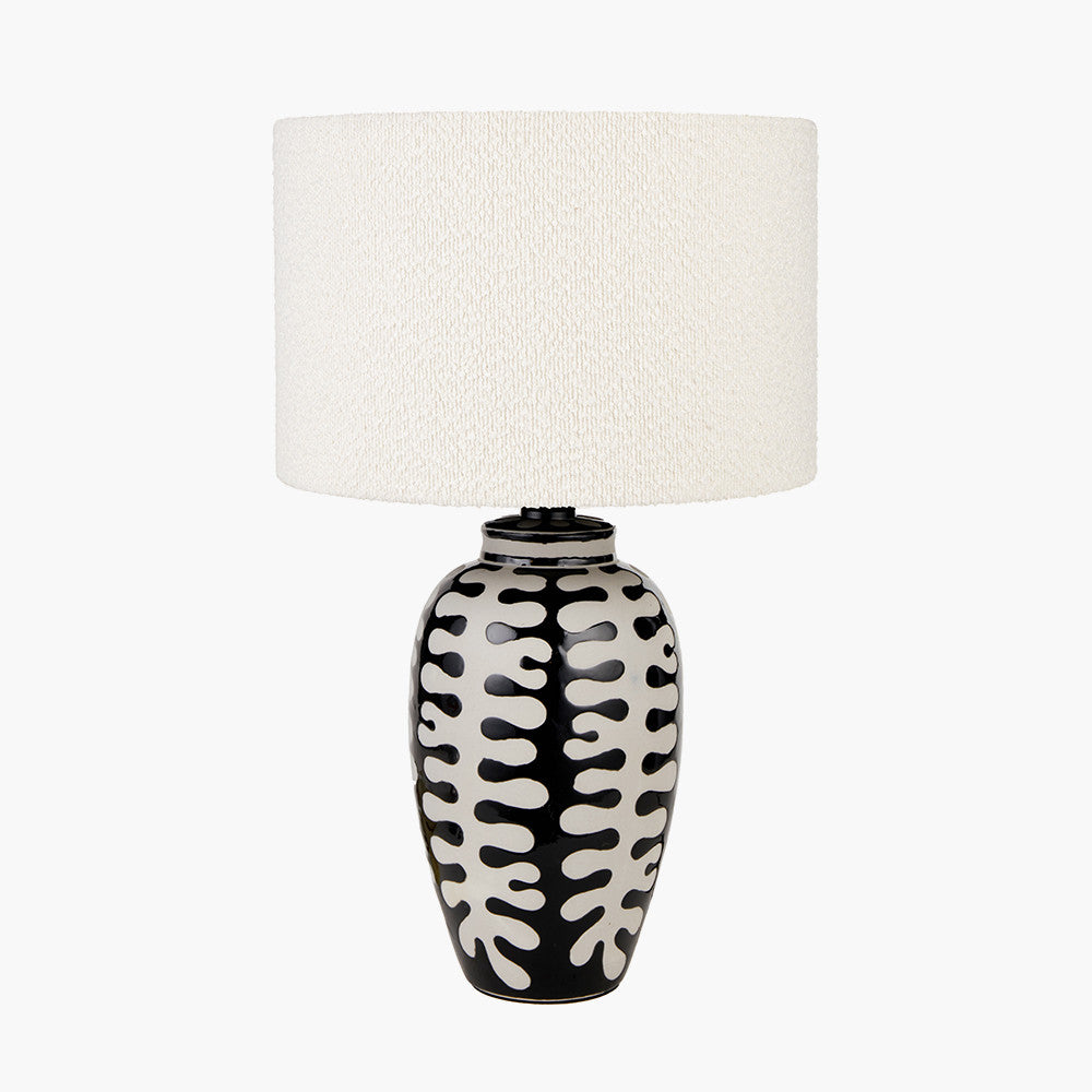 Elkorn Black and White Tall Coral Ceramic Table Lamp Base