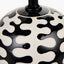 Elkorn Black and White Coral Ceramic Table Lamp Base with Bow 30cm Forest Green Velvet Cylinder Lampshade